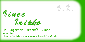 vince kripko business card